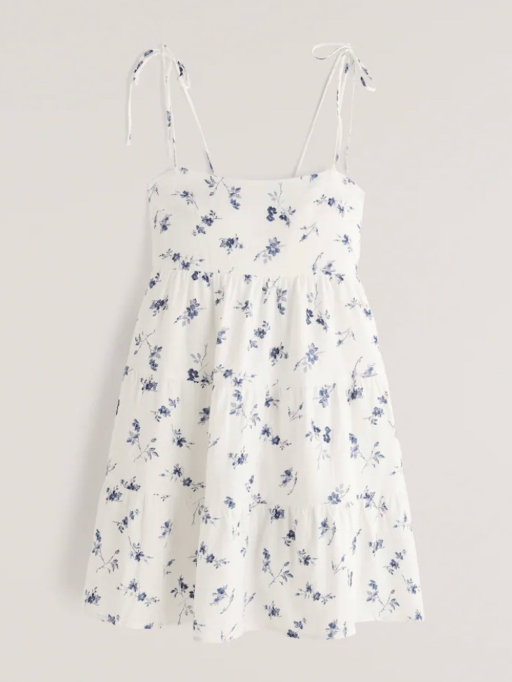 Abercrombie & Fitch Tie-Strap Tiered Mini Dress